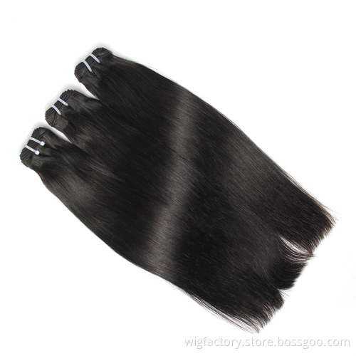 silky straight double drawn raw temple indian hair , 100% cuticle aligned raw virgin hair, double drawn hair weave distributors